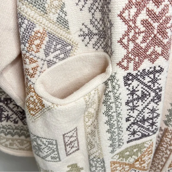 Johnny Was Biya Fenella Embroidered Open Front Cardigan Sweater in Alabaster - Picture 6 of 15